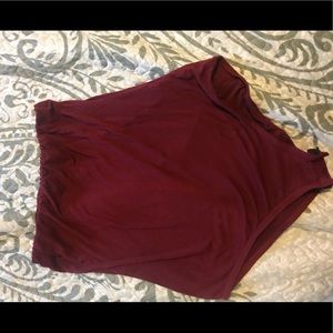 Burgundy bandeau bodysuit